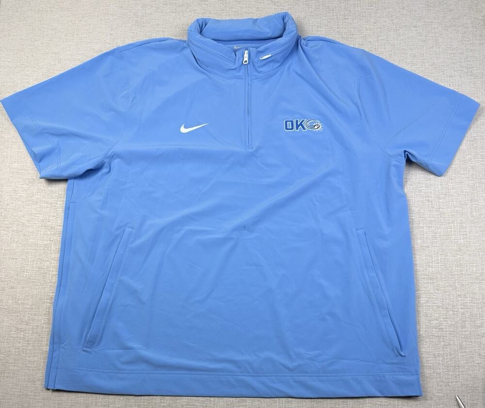 Nike OKC Baseball Pullover Men’s 3XL Blue Short Sleeve Quarter Zip Stretch